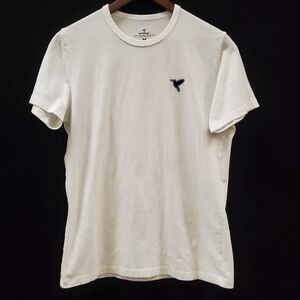 Bird Dog Mens Short Sleeve Crew Neck T Shirt Size M White Spellout Logo Tropical